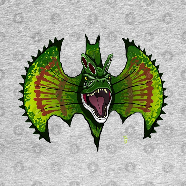 Spitting dinosaur bat symbol by tduffyworld